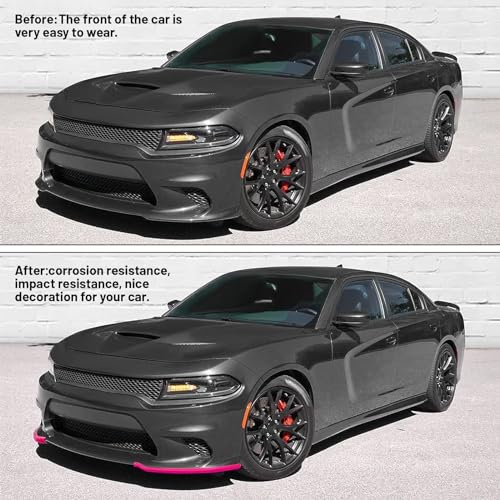 BOMLING Front Bumper Lip Splitter Protector Compatible with Dodge Charger Hellcat/SRT 392 / Scat Pack/RT Scat Pack/GT/RT 2015-2021, Pink, Pack of 2 - Image 5