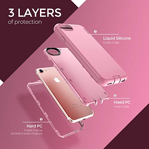 ORIbox for iPhone 8 Plus Case for iPhone 7 Plus Pink, [10 FT Military Grade Drop Protection], The Liquid Silicone Heavy Duty Shockproof Anti-Fall Case for iPhone 8 Plus/7 Plus,5.5 inch, Pink - Image 3