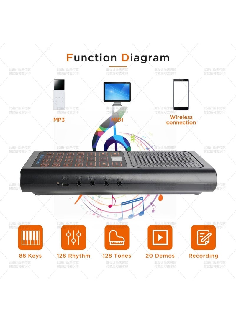 Generic Roll-up Piano 61 keys, Electronic Hand Roll Portable Piano with 128 Unique Tones and Built-in Speaker, Upgraded Waterproof Silicone Fold able Piano Keyboard for Beginners and Kids  - Image 2