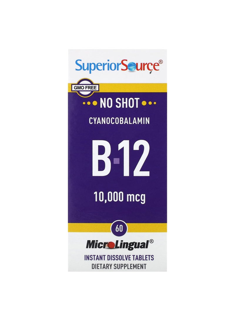 Cyanocobalamin B-12, 10,000 mcg, 60 MicroLingual Instant Dissolve Tablets