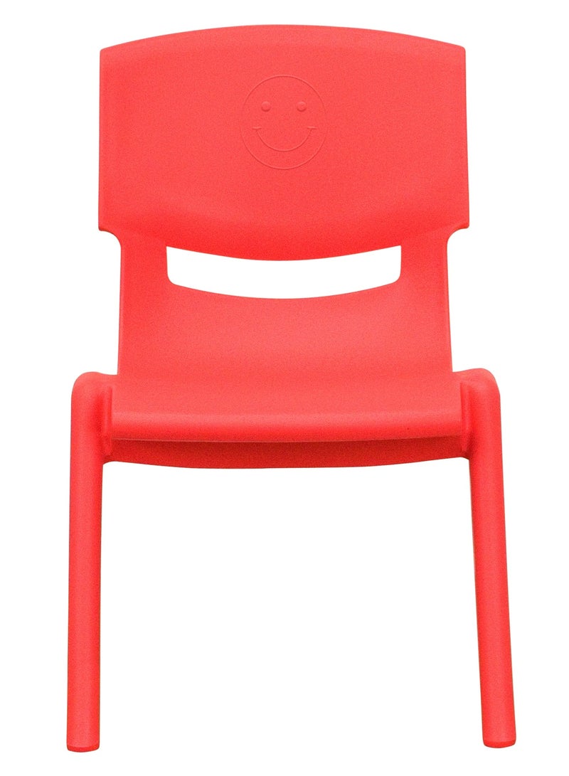 Funz 4 Pieces Funz Stackable Plastic Kids Learning Chairs, 40 X 32 X 51cm, The Perfect Chair for Playrooms, Schools, Daycares and Home, Red  - Image 3
