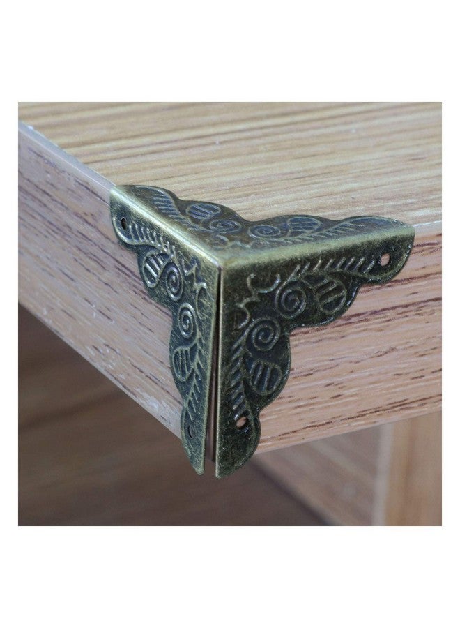 Tegg Box Corner Protector 20Pcs Antique Brass Triangle Rattan Carved Wood Case Edge Guard - Image 5