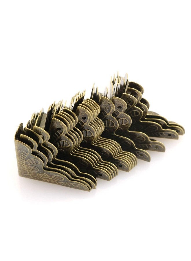 Tegg Box Corner Protector 20Pcs Antique Brass Triangle Rattan Carved Wood Case Edge Guard - Image 2