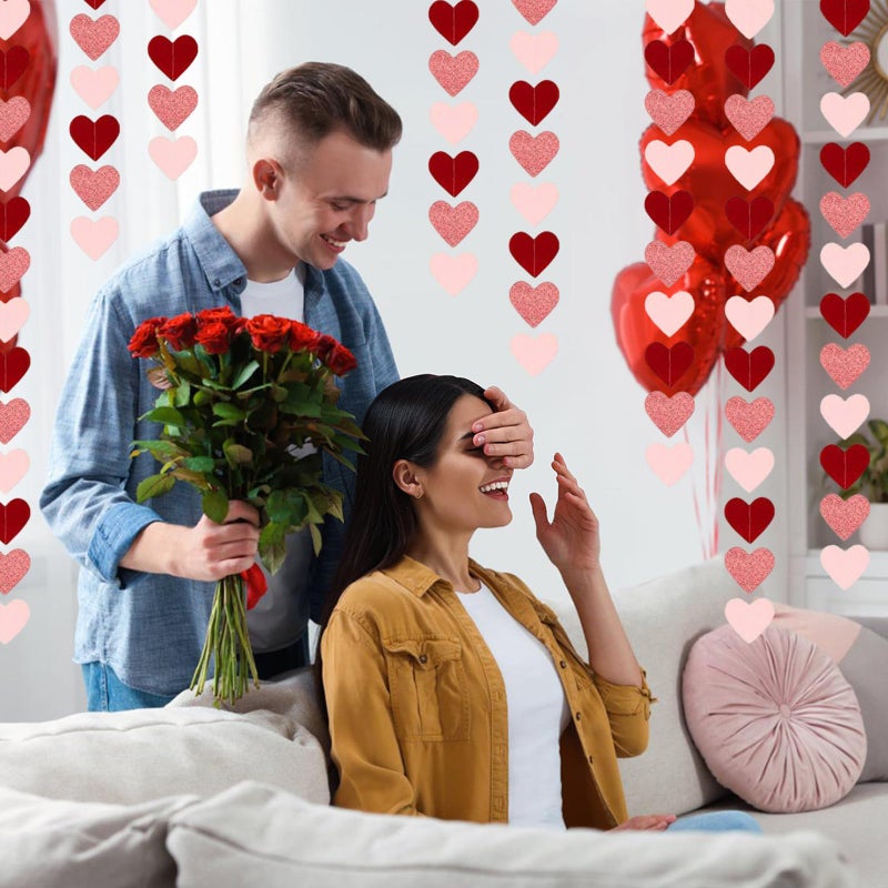 RUIZHUO 108PCS Heart Garland Red and Pink Valentines Day Decorations for Decorating Walls Windows, Photo Backdrops, Homes, Shops, or Parties Valentines Day Decorations for Party Create a Festive Atmosphere - Image 5