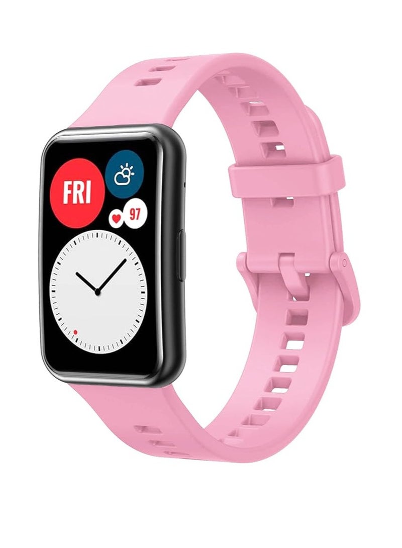 Silicone Strap For Huawei Watch Fit & Huawei Watch Fit New & Huawei Watch Fit Elegant, Soft Band Ultra-light Waterproof Durable Adjustable Replacement Wristband - Image 1