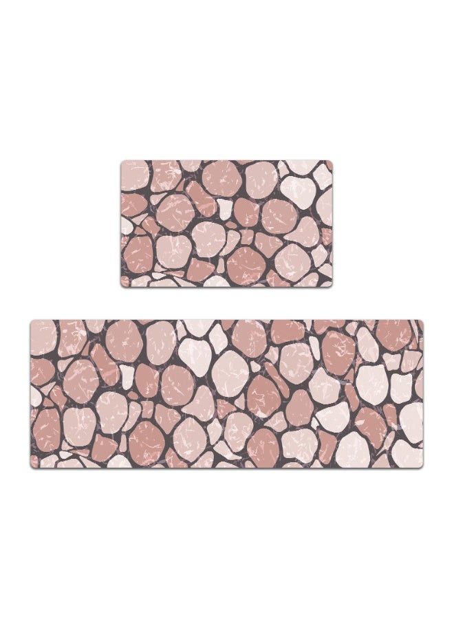 Anna 2-Piece PVC Printed Leather Anti-Oil Waterproof Elastic Dirt-Resistant Floor Mat Set (45x75 + 45x120 cm) - Image 1