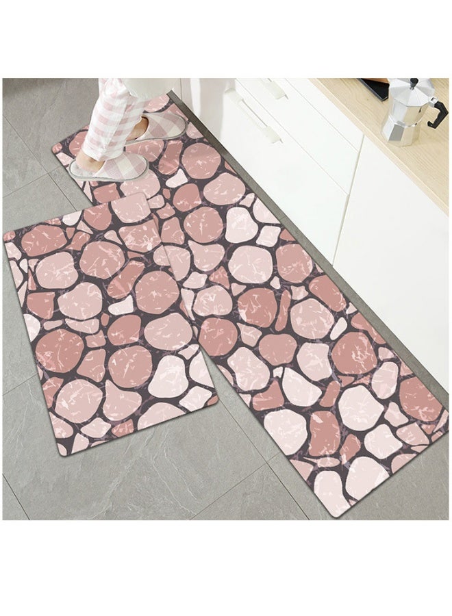 Anna 2-Piece PVC Printed Leather Anti-Oil Waterproof Elastic Dirt-Resistant Floor Mat Set (45x75 + 45x120 cm) - Image 2