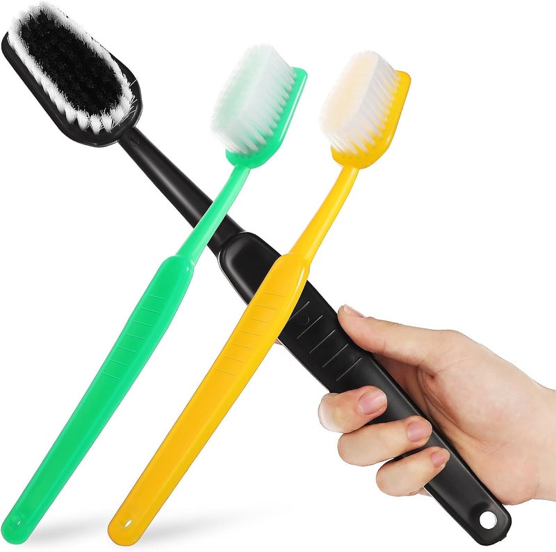 Amosfun 3pcs Giant Toothbrush Props Huge Toothbrush Novelty Toy Classroom Teaching Tool Pet Grooming Brush 15.5 Inch Long - Image 1