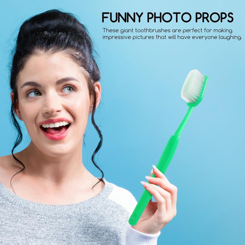 Amosfun 3pcs Giant Toothbrush Props Huge Toothbrush Novelty Toy Classroom Teaching Tool Pet Grooming Brush 15.5 Inch Long - Image 5
