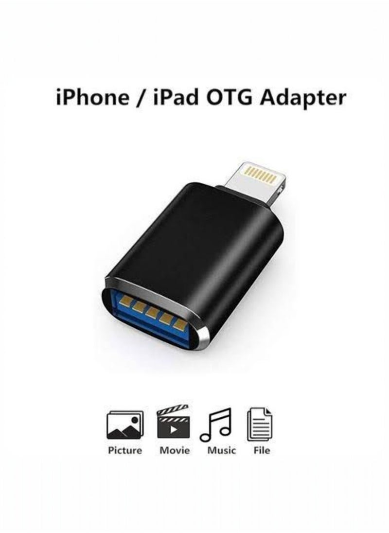 Generic OTG Lightning to USB Adapter - Supports Camera, Card Reader, Mouse, Keyboard, USB Drive, Compatible with iPhone 12/11/8/7/Plus/Max/XR/X/XS  - Image 3