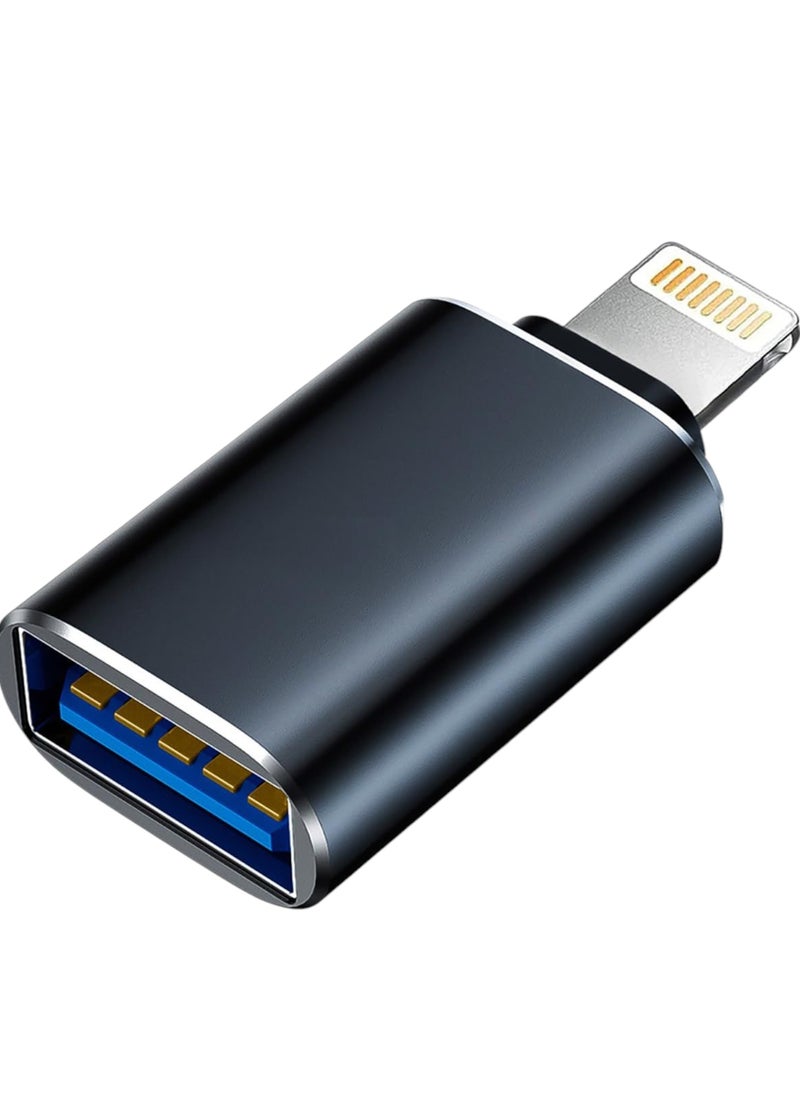 Generic OTG Lightning to USB Adapter - Supports Camera, Card Reader, Mouse, Keyboard, USB Drive, Compatible with iPhone 12/11/8/7/Plus/Max/XR/X/XS  - Image 1