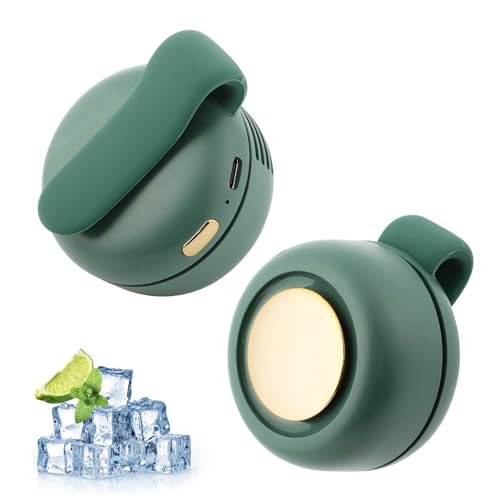 enterlent Portable Silent Mini Bladeless Electric FanMini Whirlwind Fan for Waist Clip Fan3SpeedHandsFree Neck Fan suitable for Outdoor Travel OfficeTravel Accessories Green - Image 1