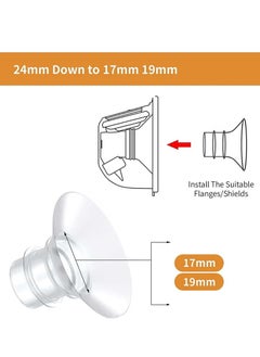 joybuy 4 Pcs 17mm 19mm Breast Milk Pump, Pump Parts Replacement, Reduce 24mm Down To 17mm/19mm  - Image 2