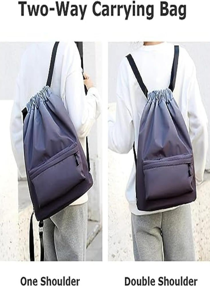 Oasisgalore Backpack Business Simple Crossbody Laptop Bag Fashion Clothes Travel Bag Travel Sail Zipper Handbag Waterproof Drawstring Sport bag,Grey  - Image 5