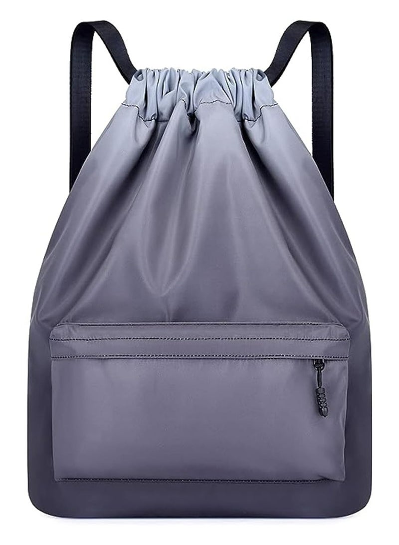 Oasisgalore Backpack Business Simple Crossbody Laptop Bag Fashion Clothes Travel Bag Travel Sail Zipper Handbag Waterproof Drawstring Sport bag,Grey  - Image 1