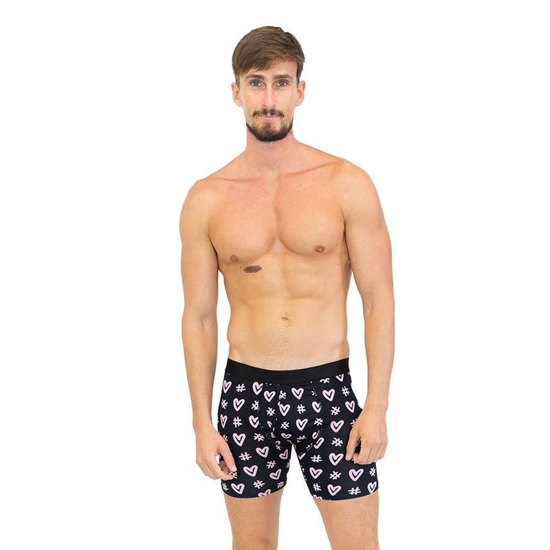 Warriors & Scholars W&S Matching Underwear for Couples - Couples Matching Undies, Pink Hearts, Boxer Briefs, 2X-Large - Image 2