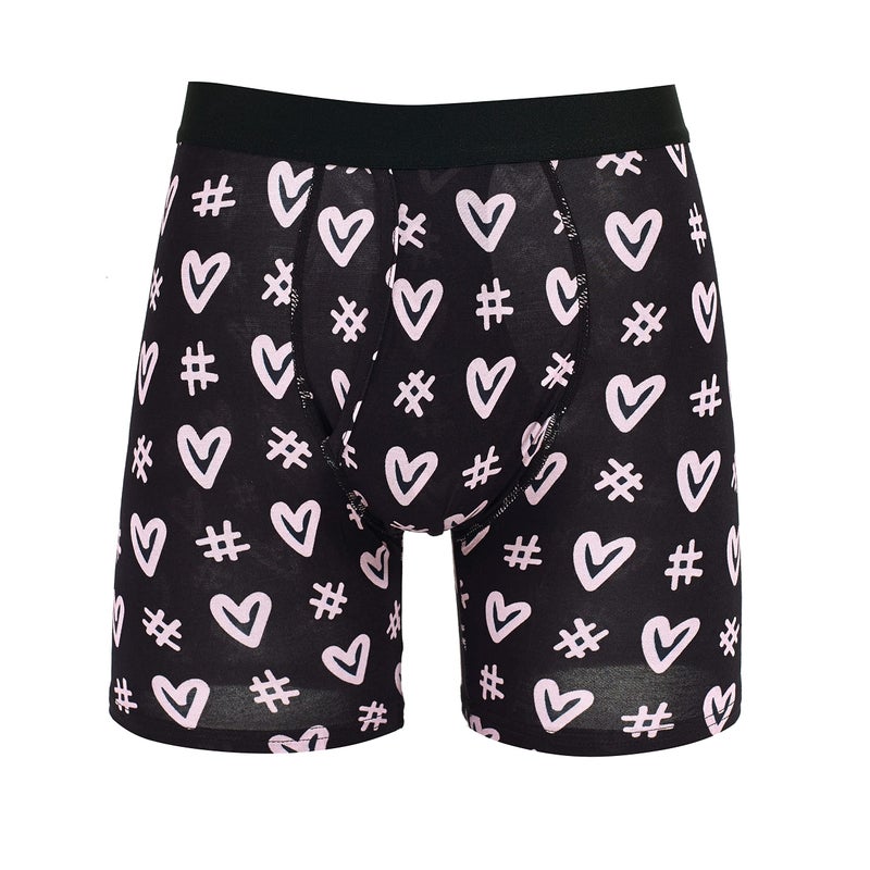 Warriors & Scholars W&S Matching Underwear for Couples - Couples Matching Undies, Pink Hearts, Boxer Briefs, 2X-Large - Image 3