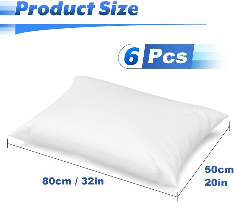KASTWAVE 6 Pcs Disposable Pillowcases, 32 x 20 Inch Travel Single Use Pillow Case Non Woven Pillow Covers Individually Wrapped Portable Pillow Sheets for Business Trips Hotels Bedding Supplies - Image 2