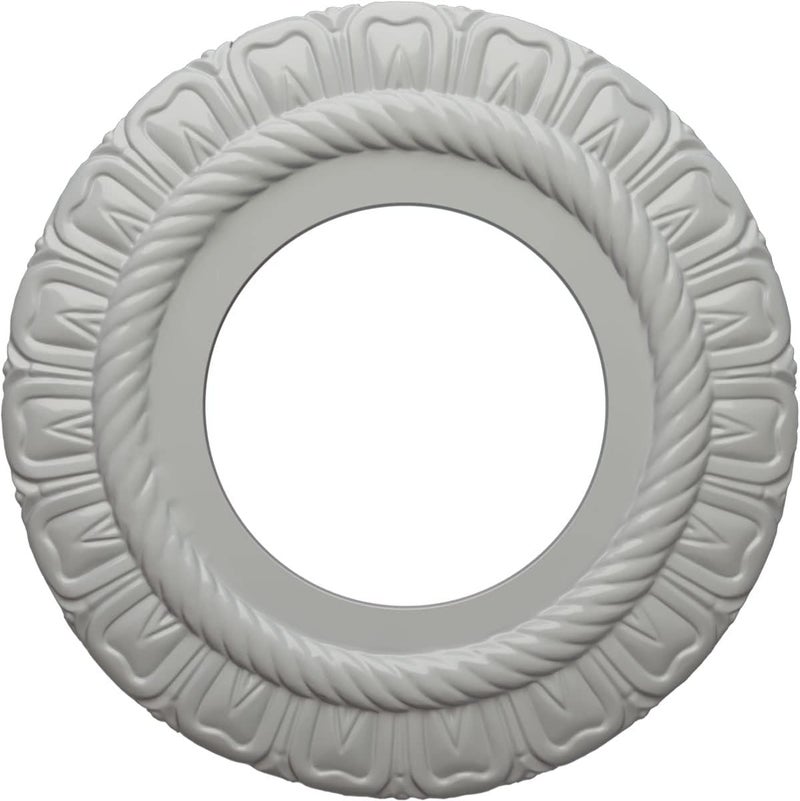 Ekena Millwork 9"OD x 4 1/2"ID x 1/2"P Claremont Ceiling Medallion (Fits Canopies up to 5 5/8"), Hand-Painted Frost - Image 1