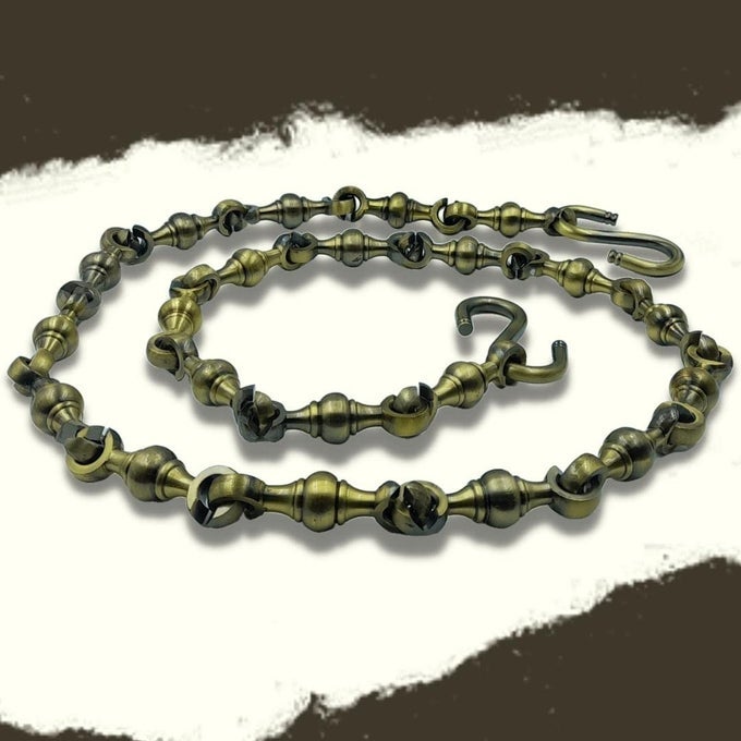 BRASS JHULA CHAIN ANTIQUE FOR HANGING SWING CHAIR OR OONJAL FOR HOME OR HANGING SWING FOR BALCONY OR HANGING A DECORATIVE ITEMS INSIDE THE HOME OR OFFICE OR HOTEL 6 FEET 3 INCH