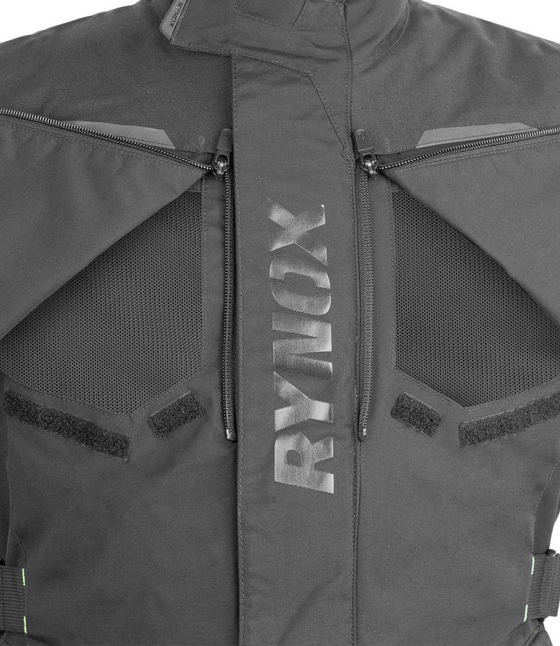 Rynox Advento Pro Jacket - Motorcycle Touring Jacket | Impact Protection | Abrasion Resistance - Black Hi-Viz Green, 5XL - Image 4