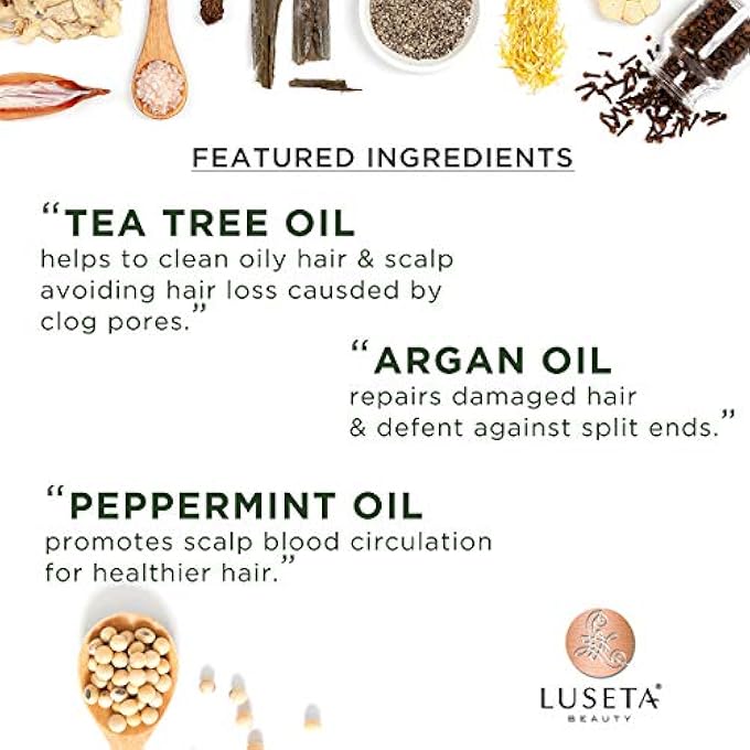 Luseta TEA TREE OIL CONDITIONER - NATURAL ANTI DANDRUFF TREATMENT FOR DRY AND DAMAGED HAIR, SULFATE FREE & SAFE FOR COLOR TREATED HAIR 33.8OZ - Image 3