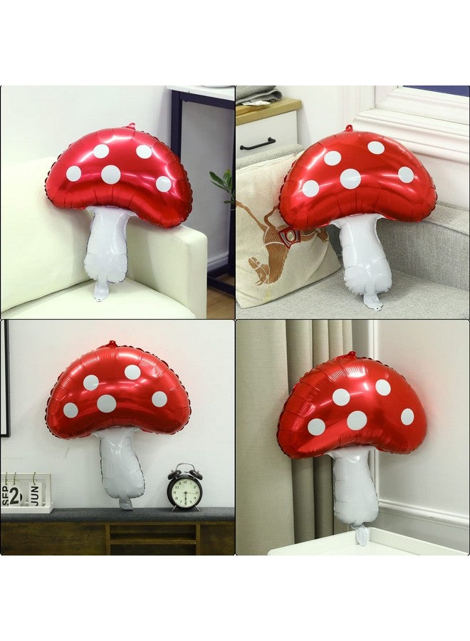 Sliverdew 3Pack 31'' Mushroom Foil Balloon Mushroom Birthday Party Supplier Fairy Princess Birthday Woodland Theme Balloon Baby Shower Supplies Fairy Garden Party Mushroom Decoration Enchanted Forest Decoration - Image 3