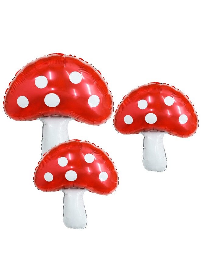 Sliverdew 3Pack 31'' Mushroom Foil Balloon Mushroom Birthday Party Supplier Fairy Princess Birthday Woodland Theme Balloon Baby Shower Supplies Fairy Garden Party Mushroom Decoration Enchanted Forest Decoration - Image 2