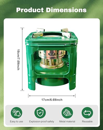CHADWICK Camping Picnic Burner Furnace Efficient Portable Camping Stove Backpacking Oil Stoves Cooker Cookware Handy Outdoor Portable Kerosene Stove Square - Image 3