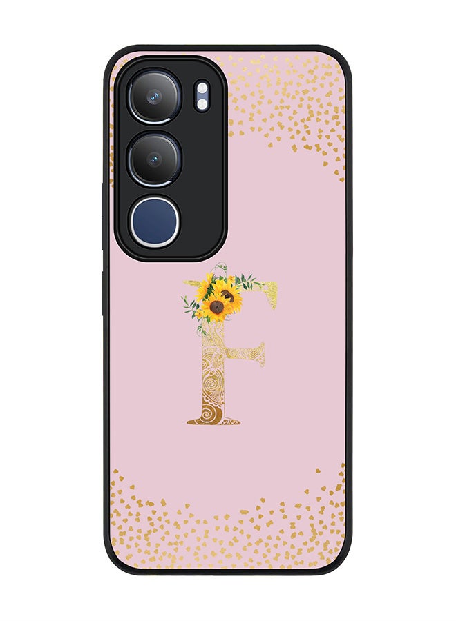 Stylizedd For vivo Y19s / Y19s Pro Case,Slim fit Camera Protection, Shockproof Thin Phone cover  - Custom Floral Monogram - F  (Pink )