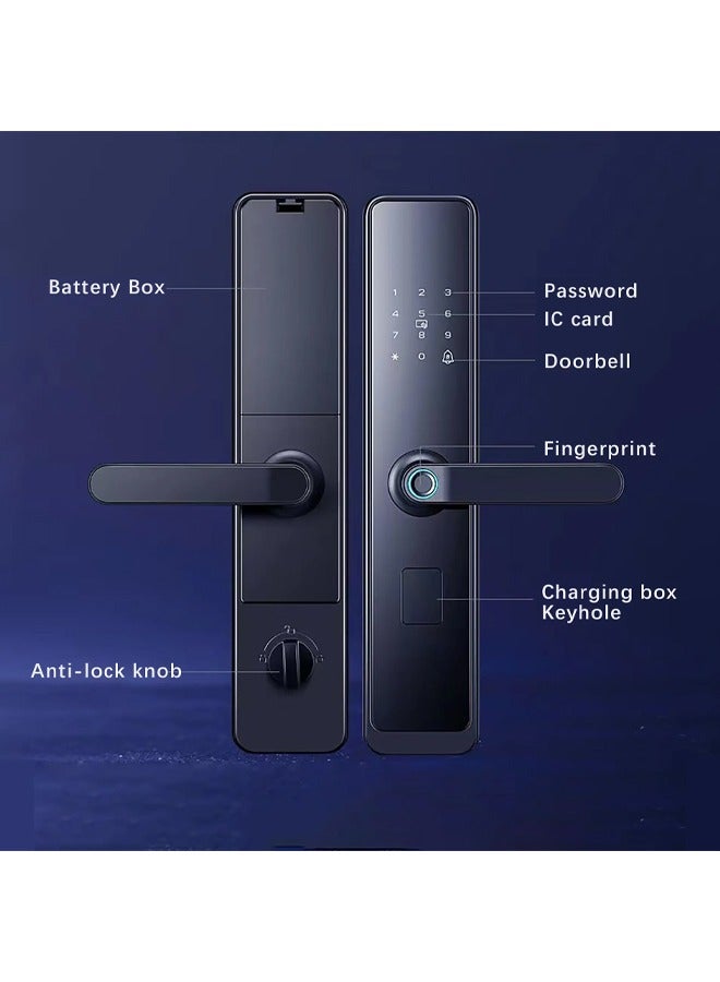 Smart Fingerprint Lock,  Door Lock Keypad , Door Lock with Handle Fingerprint,  Electronic Deadbolt Door Lock, Smart Door Lock Compatible with APP - Image 5