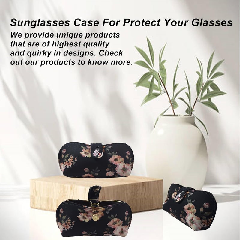 STYLE BITE Store STYLE BITE Floral Eyeglass Case | Stylish Sunglasses Holder for Women & Men | Fabric Spectacle Case with Magnetic Closure | Trendy Glasses Box for Daily & Travel Use - Image 3