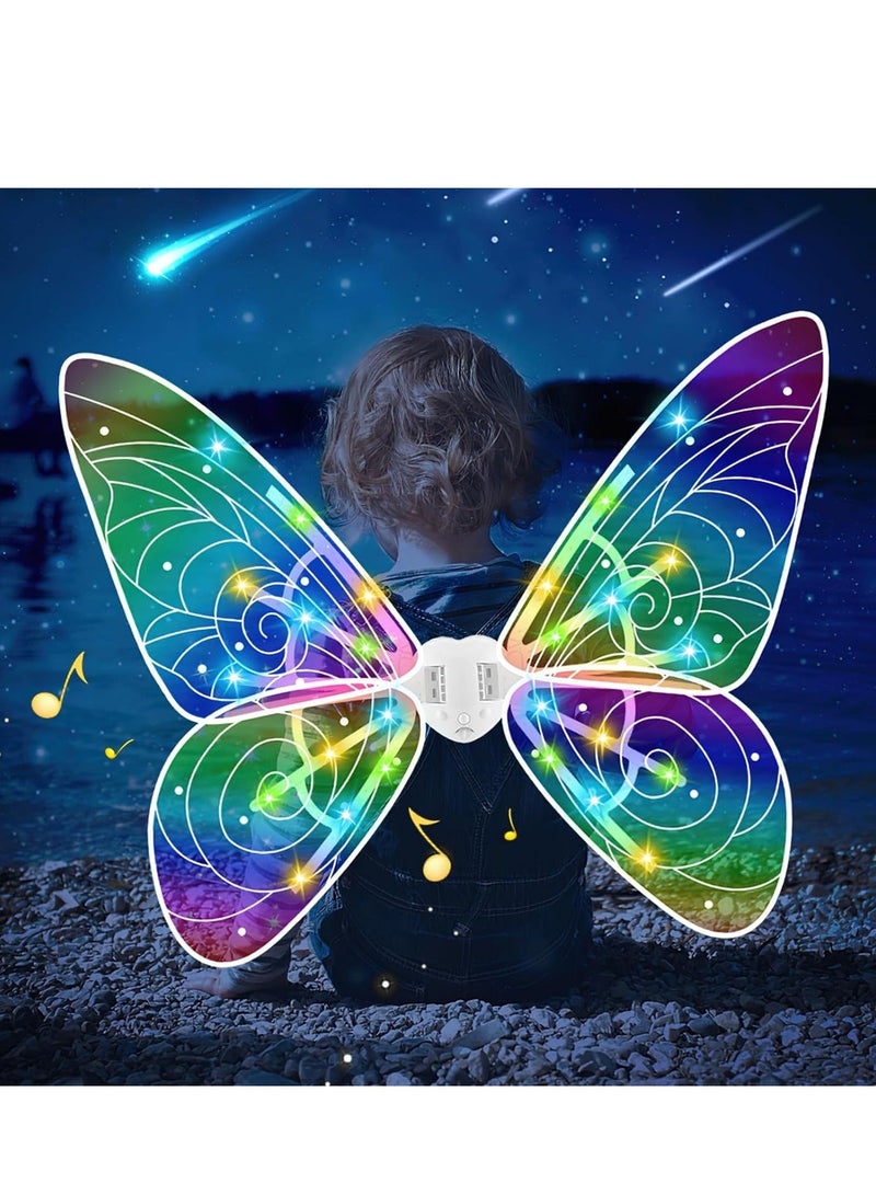 Fairy erfly Wings for Girls, with Music LED Light Adjustable Shoulder Strap Princess Kids Children Birthday Party Cosplay - Image 4