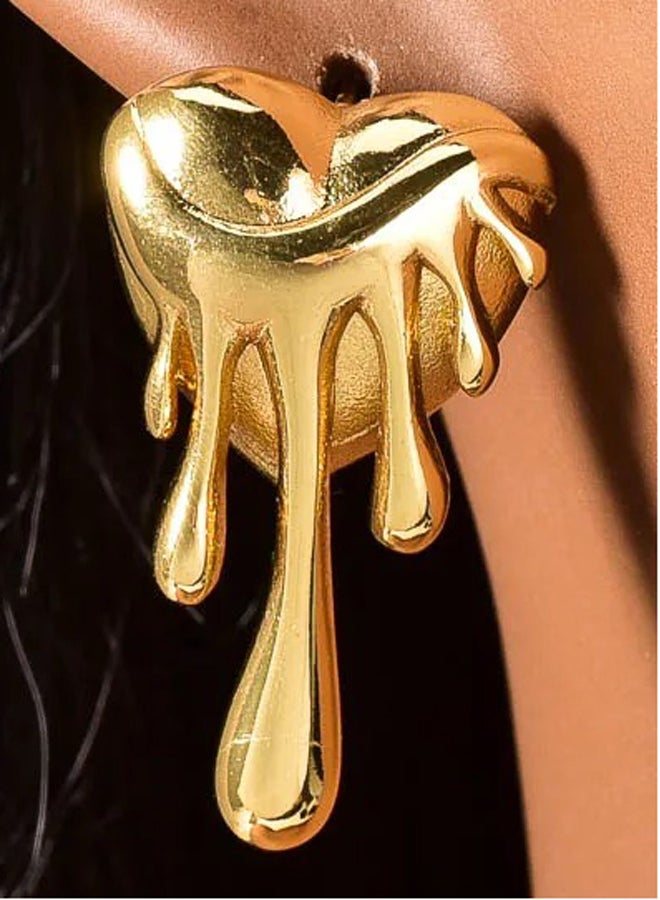 The Black Pearl Accessories Golden Stainless Steel Earring - Image 2