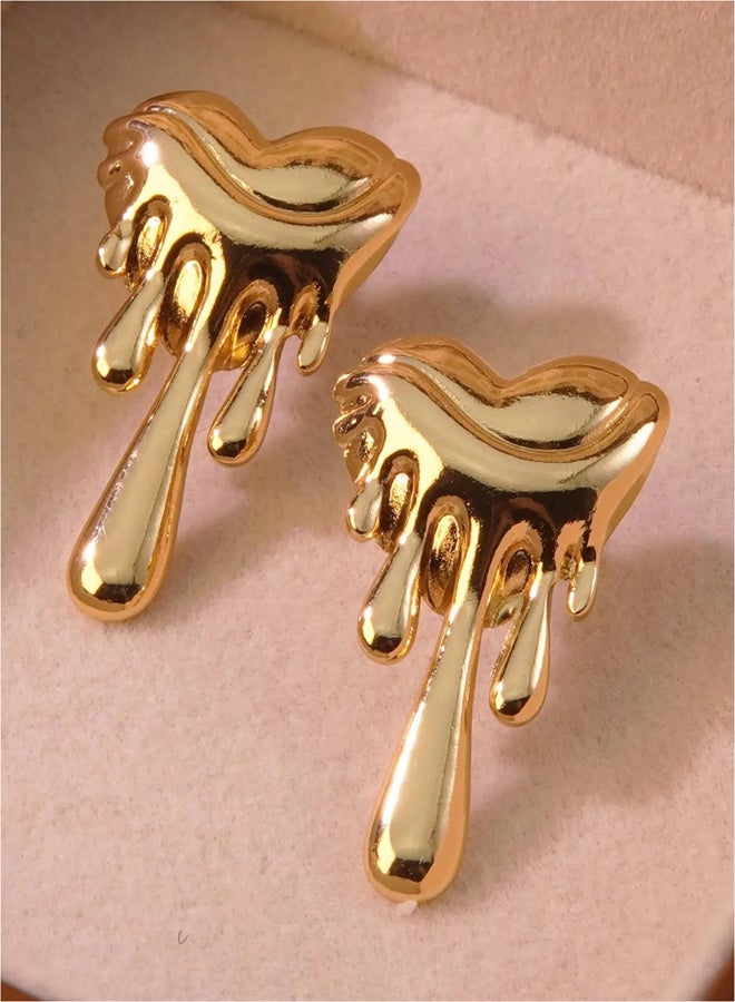 The Black Pearl Accessories Golden Stainless Steel Earring - Image 5