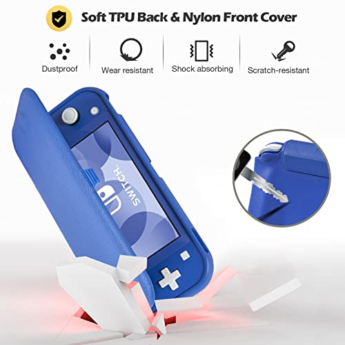 ProCase Flip Cover for Nintendo Switch Lite with 2 Pack Tempered Glass Screen Protectors, Slim Protective Case with Magnetically Detachable Front Cover for Nintendo Switch Lite 2019 -Blue - Image 4