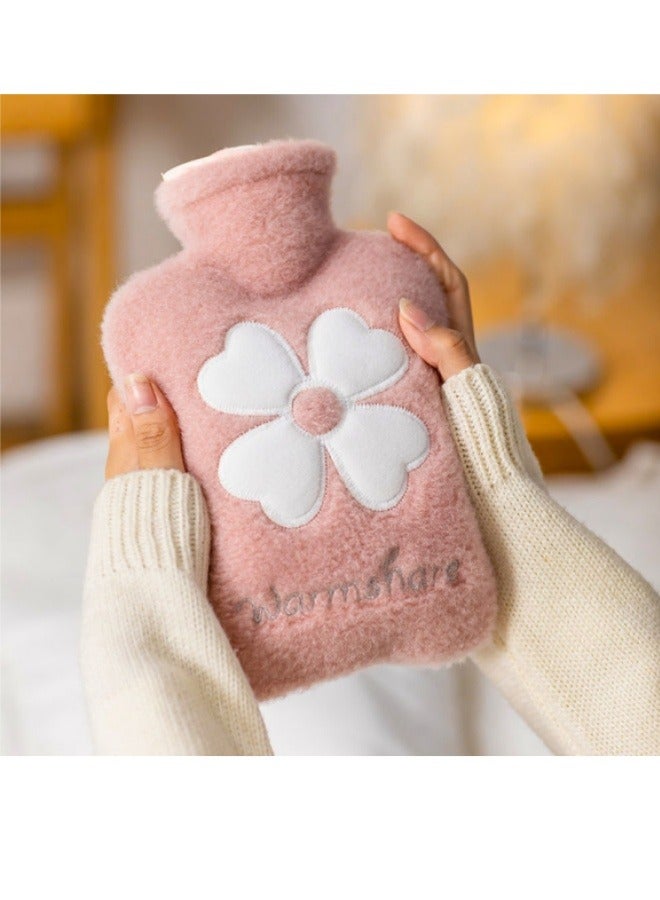 Generic Hot Water Bag PVC Thick Plush Hand Warmer Hot Water Bottle For Pain Relief, Hot And Cold Therapy, Hand And Foot Warmer, Dysmenorrhea Relief, Hot Compress Pink  - Image 1