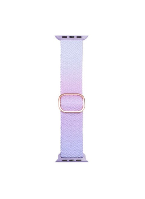 Suitable For Iwatch Strap For Iphone 8 Generation Universal Nylon Woven Light Color Adjustable Wrist Strap-Color:42/44/45mm Purple Blue