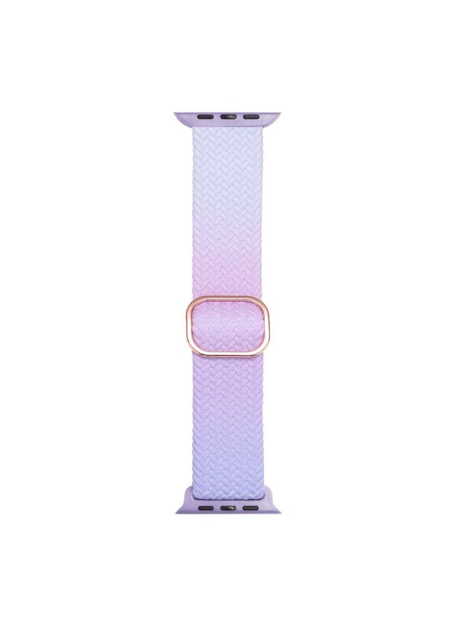Suitable For Iwatch Strap For Iphone 8 Generation Universal Nylon Woven Light Color Adjustable Wrist Strap-Color:42/44/45mm Purple Blue