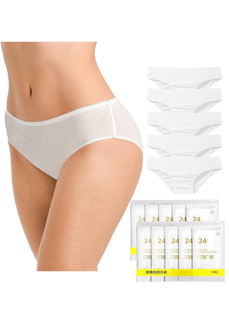 Lesha 10 Pcs Women's Disposable Underwear Ladies Panties Handy Bikinis for Travel Hotel Thong Spa Hospital Stays Emergencies - Image 1