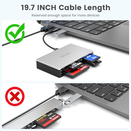 INDMEM SmartMedia Card Reader Writer All-in-1 USB Universal Multi Card Adapter Slim Hub Read Smart Media, xD, SD, SDHC, SDXC, UHS-I, MMC, MS Pro Duo, CF, MD, Camera Flash Memory Cards For Windows, Mac, Linux - Image 5