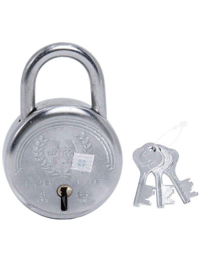 Harrison T-26 LITE/BCP-0534_PK 2 Steel 8 Levers Padlock with 3 Keys (Pack of 2), Silver - Image 2