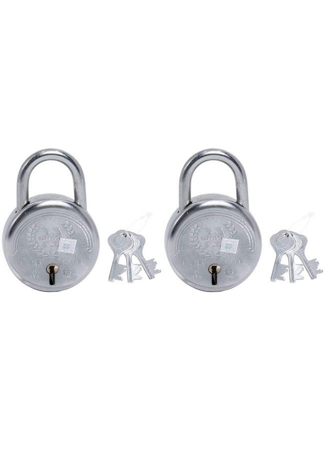 Harrison T-26 LITE/BCP-0534_PK 2 Steel 8 Levers Padlock with 3 Keys (Pack of 2), Silver - Image 1