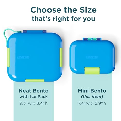 ZOKU - Mini Bento Box for Kids, Stackable, Lightweight, Leakproof, for Children, Kid Friendly Latch, Easy to Clean (Bento Jr) (Blue) - Image 5
