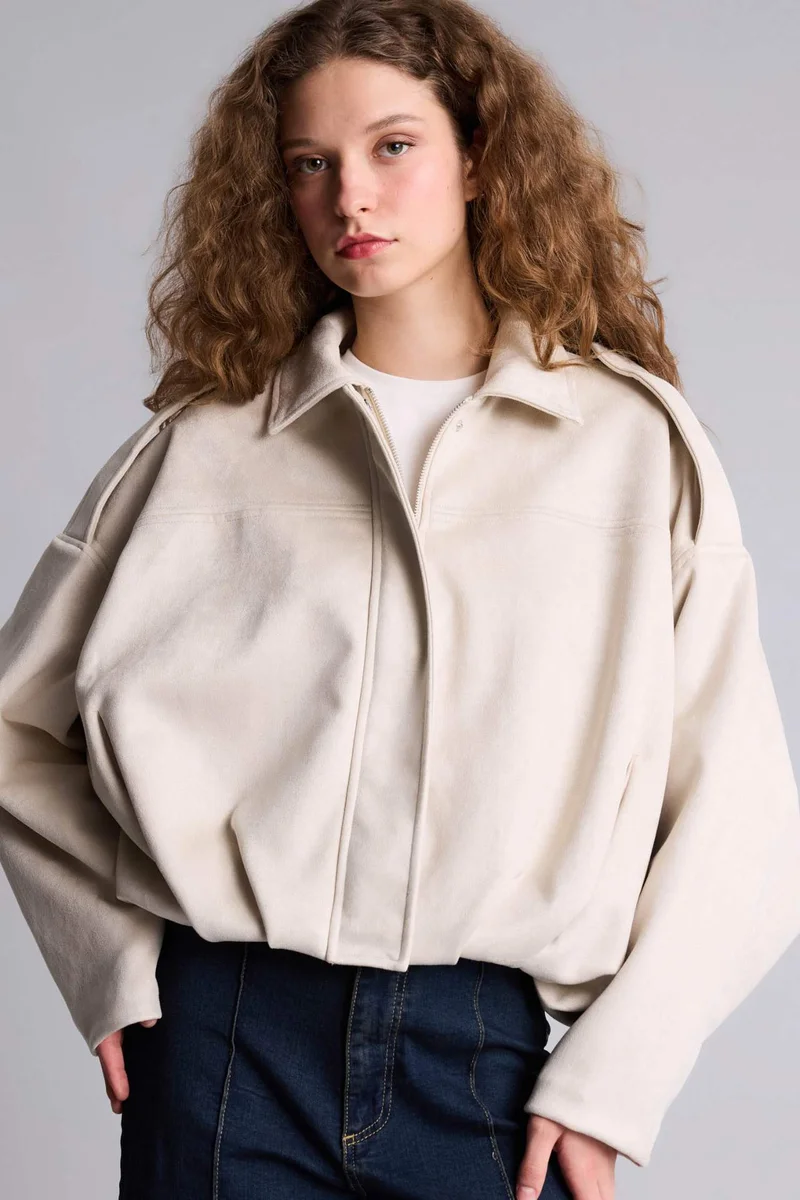 ديفاكتو Waterproof Regular Fit Suede Puffer Jacket