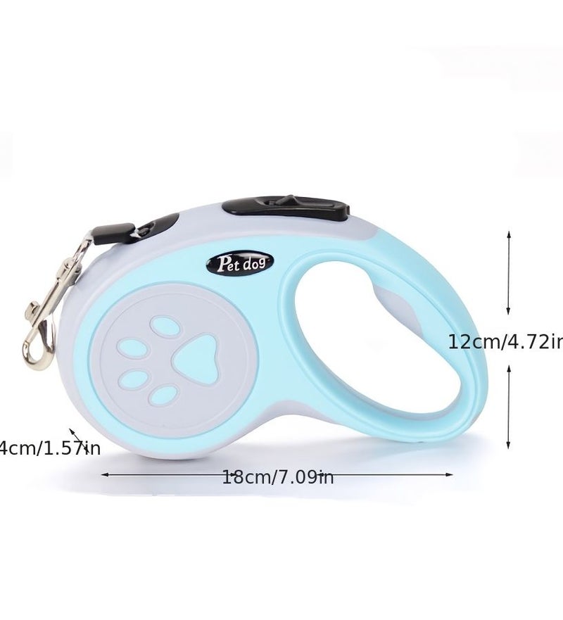 Black Retractable Pet Dog Leash With Four Color Paw Prints For Outdoor Use Size S - Image 2