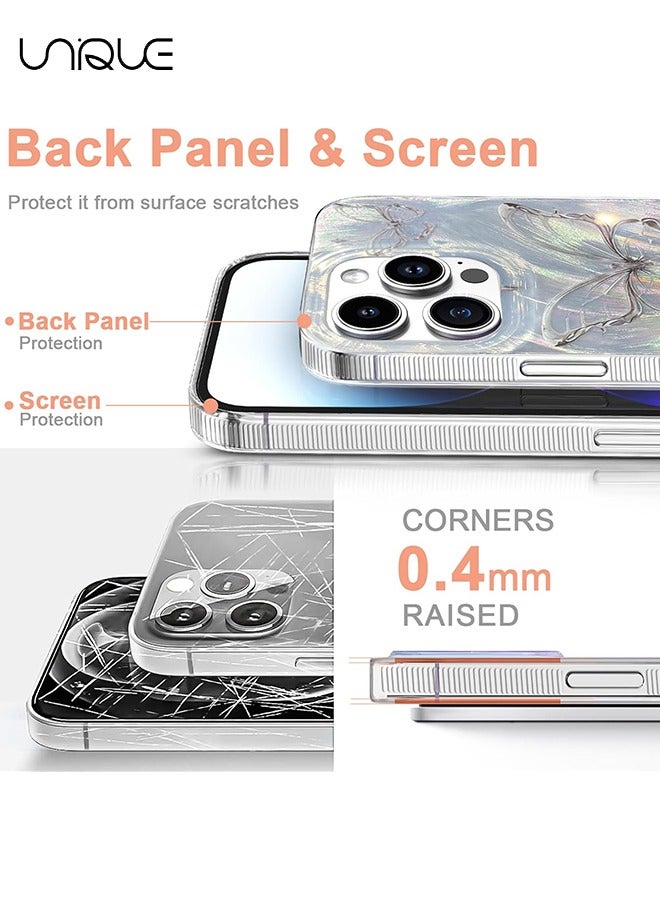 Unique Compact Case for iPhone 16 Pro Shiny Silver Butterfly Design,Cute Trendy Soft Slim TPU Shockproof Protective Phone Cases Cover for Women Girls Aesthetic Glitter - Image 2