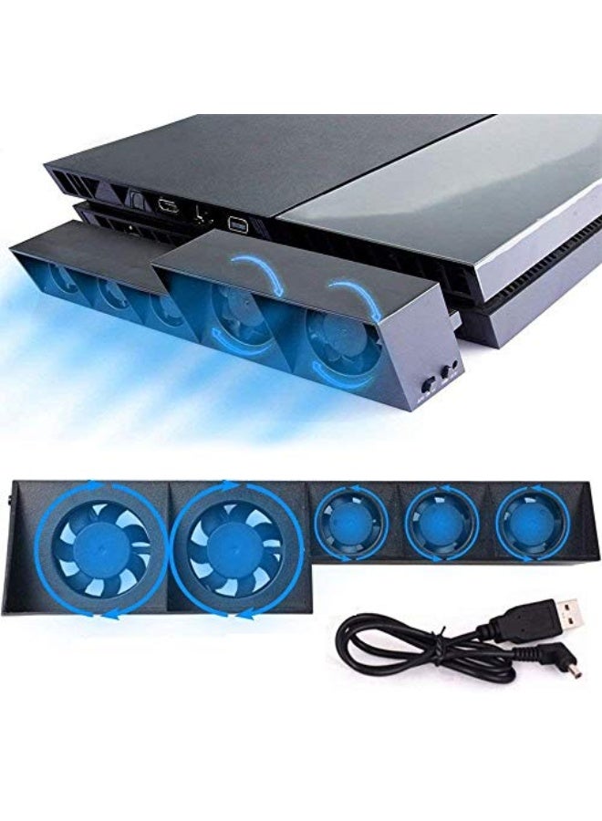 Linkhood Cooling Fan for PS4, USB External Cooler 5 Fan Turbo Temperature Control Cooling Fans for Sony Playstation 4 Gaming Console - Image 1