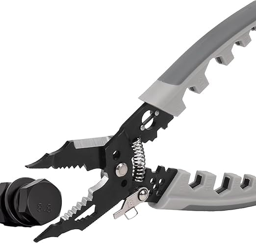 TRIONZZAWire Stripper and Cutter Pliers Tools For Electricians 9 in 1 Multifunctional Wire and Cable Stripping Cutting Winding Crimping Precision Stainless Stee Hand Tool - Image 3