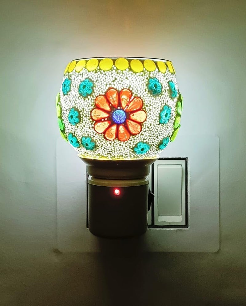 SHREE HANS CREATION SHREE HANS CREATION Kapur Dani Electrical Camphor Diffuser Glass Kapoor Dhani Aroma Diffuser Essential Oil Diffuser with On Off Switch to Toggle Between Burner Night Lamp  - Image 1